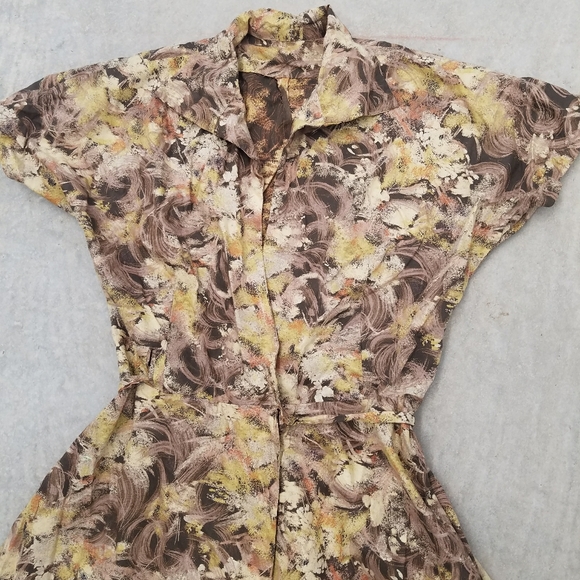 1930's-1940's Handmade Cotton Wrap Dress XS S - Picture 9 of 11